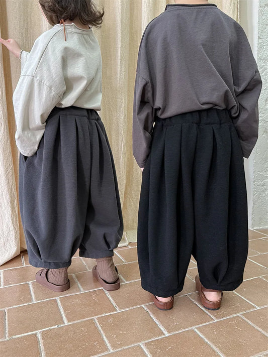 -キッズパンツ ルーズタックパンツ ランタンパンツ 3カラー - mamahalo shop - ロングパンツ・スウェットパンツ -  べビー服 - 子供服 - 男の子 - 女の子