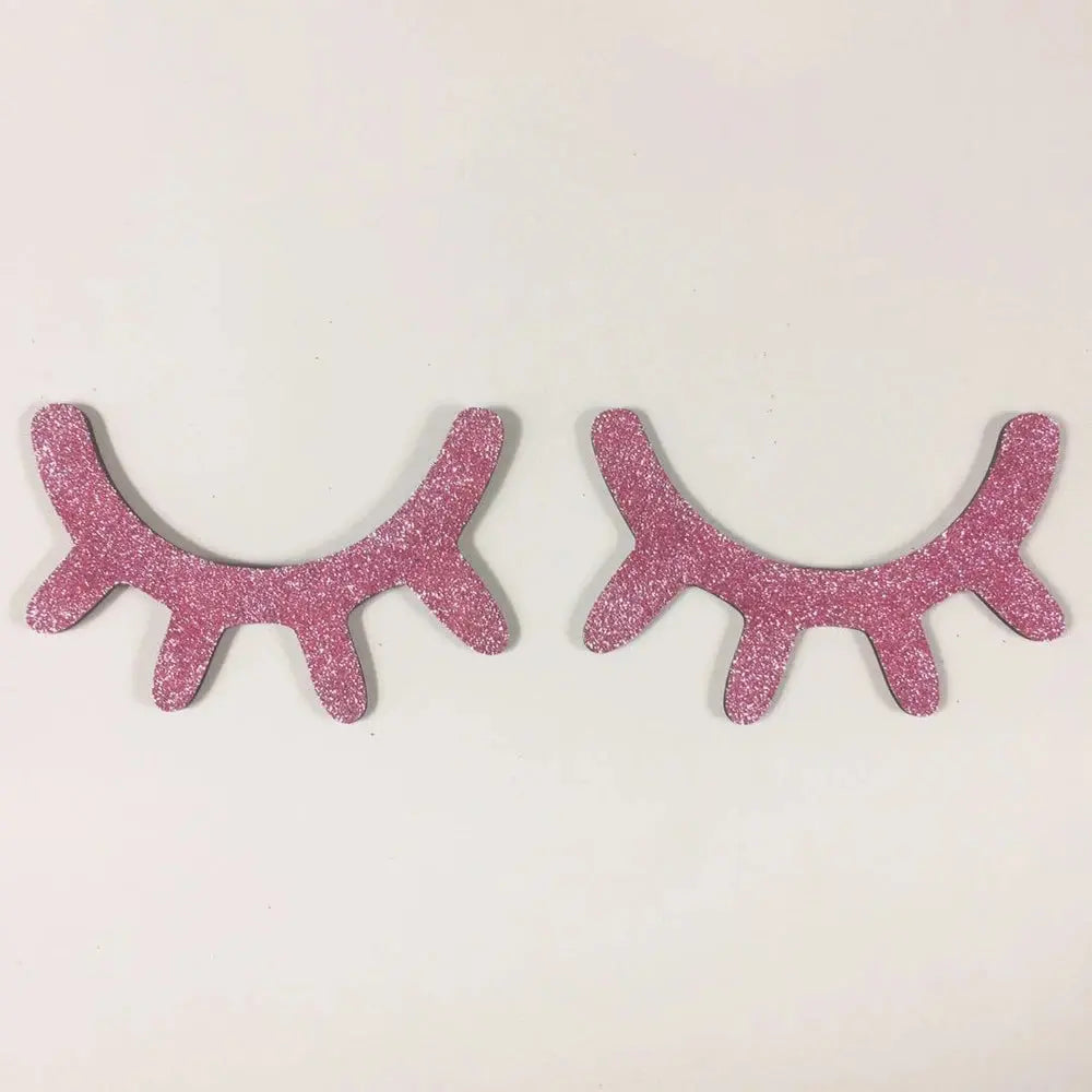 -1ペア北欧風 木製3Dまつげウォールステッカー スリーピーアイズ 木工クラフト 子供部屋 ウォールアートデカール【mh0000002】 - mamahalo shop - モビール・ウォールデコレーション -  べビー服 - 子供服 - 男の子 - 女の子