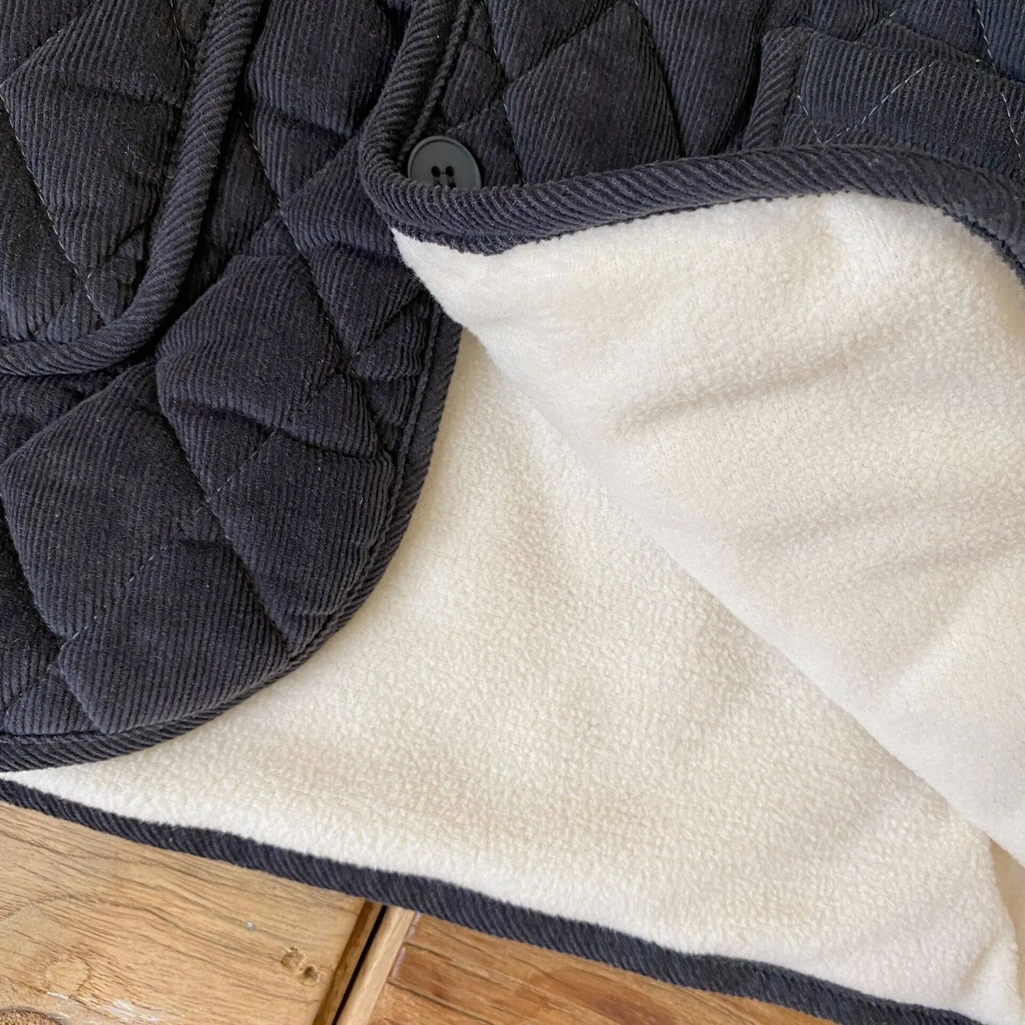 -キッズ コーデュロイ キルティング 裏フリース コート アウター - mamahalo shop - ショートコート・ジャケット・ジャンパー -  べビー服 - 子供服 - 男の子 - 女の子