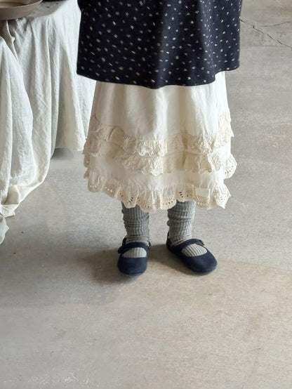 -キッズスカート レースフリルロングスカート ベージュ【mh0007160】 - mamahalo shop - スカート -  べビー服 - 子供服 - 男の子 - 女の子