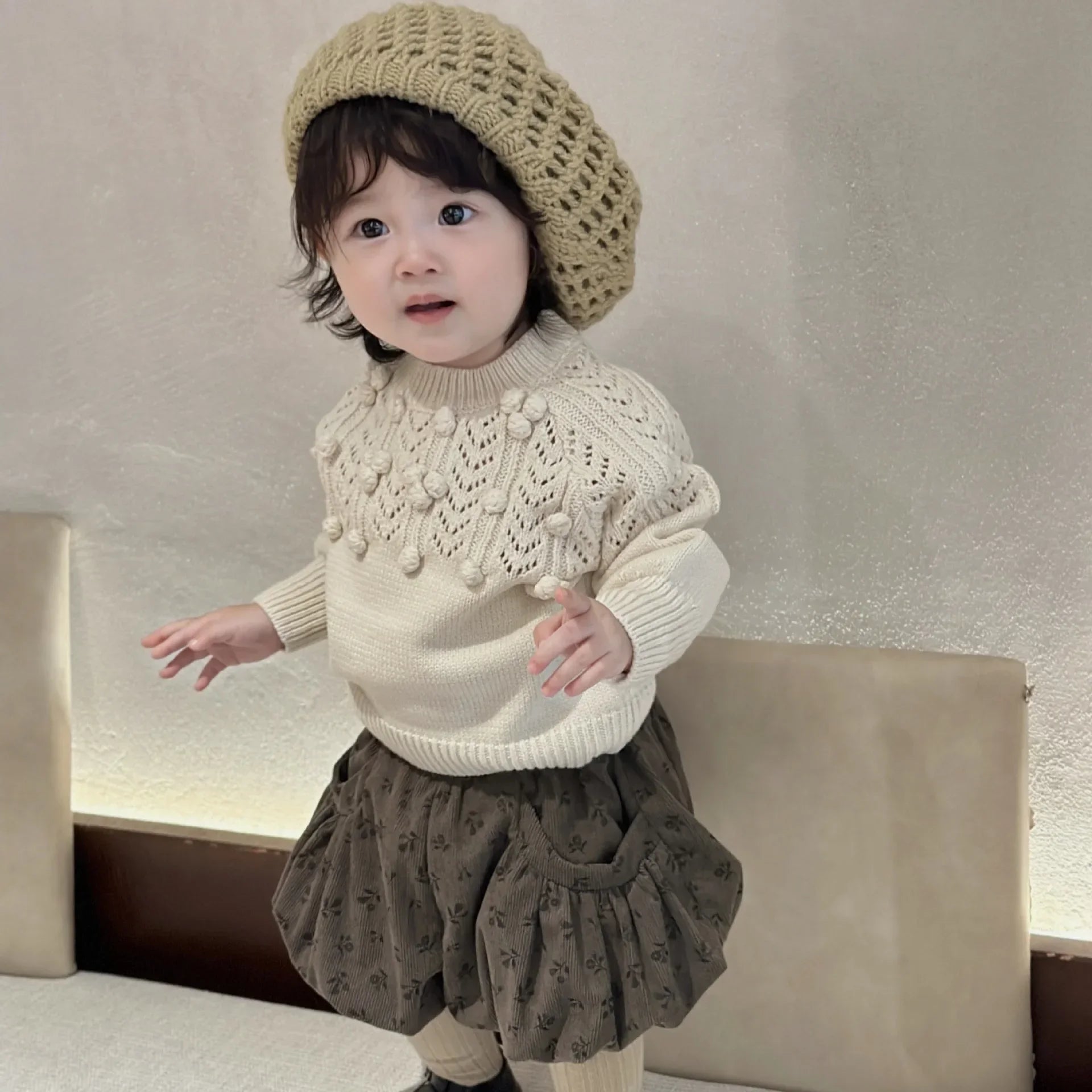 -ベビーキッズパンツ 無地/フラワープリントショートバルーンパンツ - mamahalo shop - ハーフパンツ・ショートパンツ -  べビー服 - 子供服 - 男の子 - 女の子