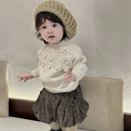 -ベビーキッズパンツ 無地/フラワープリントショートバルーンパンツ - mamahalo shop - ハーフパンツ・ショートパンツ -  べビー服 - 子供服 - 男の子 - 女の子