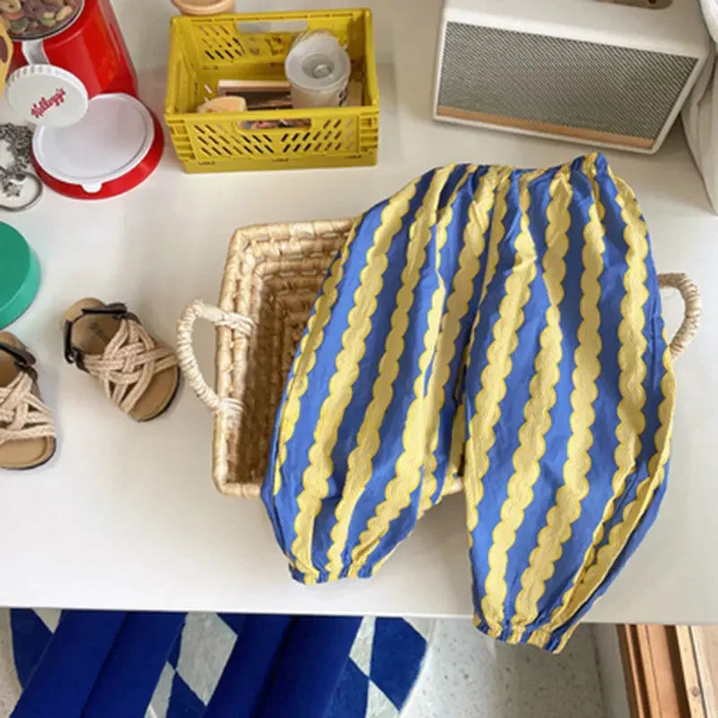 -キッズパンツ サマールーズロングパンツ 幾何学/レターロゴ/コアラ/ダイヤチェック/ストライププリント【mh0006098】 - mamahalo shop - ロングパンツ・スウェットパンツ -  べビー服 - 子供服 - 男の子 - 女の子