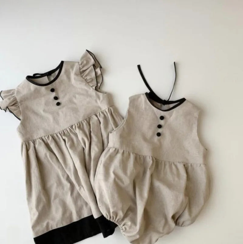 -ベビーロンパース ノースリーブボディスーツ バックリボン お出かけ【mh0005140】 - mamahalo shop - ノースリーブロンパース -  べビー服 - 子供服 - 男の子 - 女の子