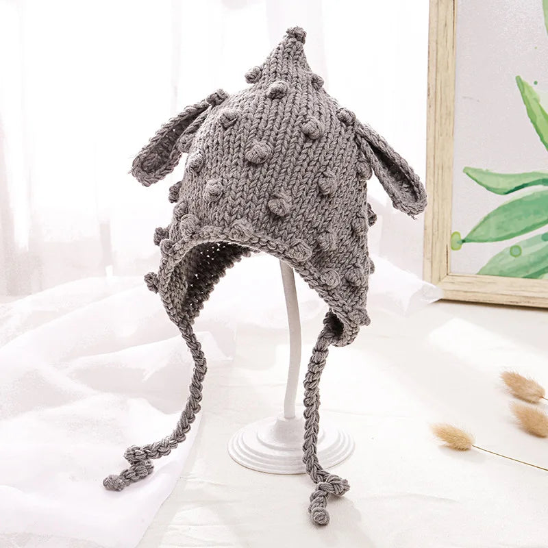 -ベビー キッズ ニット 耳付き とんがり 帽子 - mamahalo shop - ベビー用帽子 -  べビー服 - 子供服 - 男の子 - 女の子