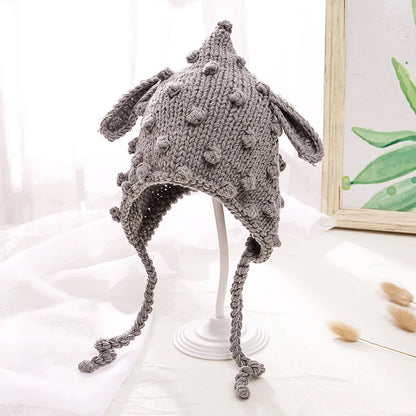 -ベビー キッズ ニット 耳付き とんがり 帽子 - mamahalo shop - ベビー用帽子 -  べビー服 - 子供服 - 男の子 - 女の子