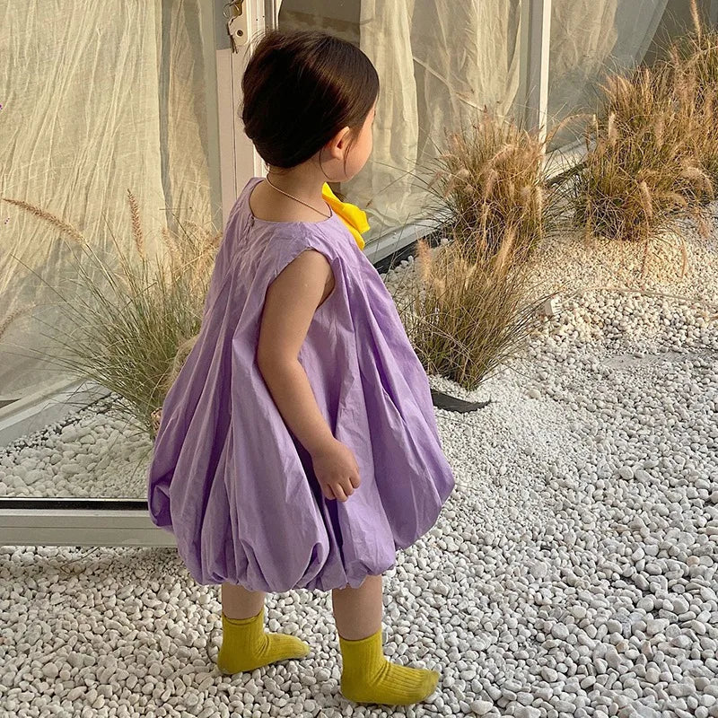 -キッズワンピース ノースリーブバルーンワンピース 4カラー【mh0005761】 - mamahalo shop - ノースリーブワンピース -  べビー服 - 子供服 - 男の子 - 女の子