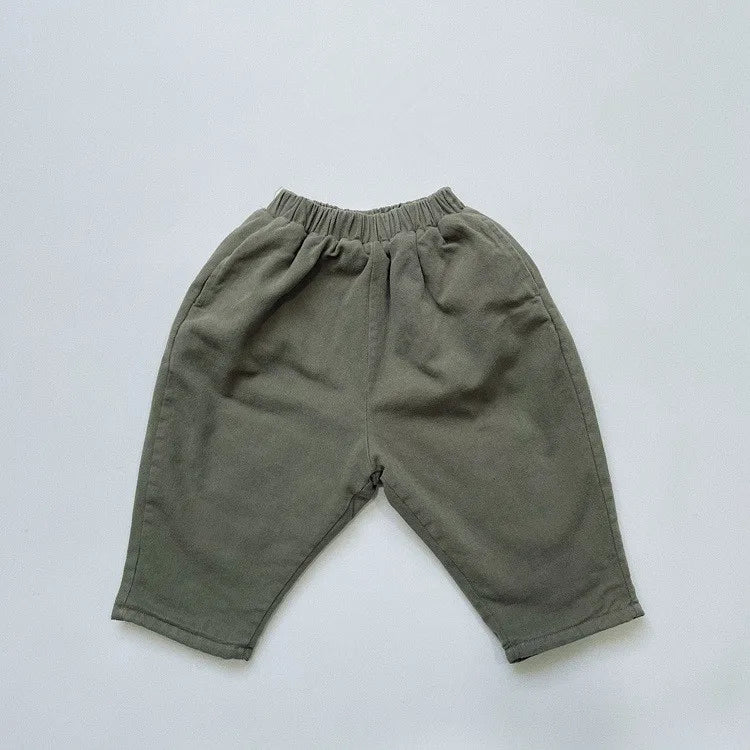 -キッズパンツ 裏ファーフリース ルーズパンツ シンプル ベーシック 無地 3カラー ボーイズ 男の子 子供服 - mamahalo shop - ロングパンツ・スウェットパンツ -  べビー服 - 子供服 - 男の子 - 女の子