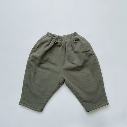 -キッズパンツ 裏ファーフリース ルーズパンツ シンプル ベーシック 無地 3カラー ボーイズ 男の子 子供服 - mamahalo shop - ロングパンツ・スウェットパンツ -  べビー服 - 子供服 - 男の子 - 女の子