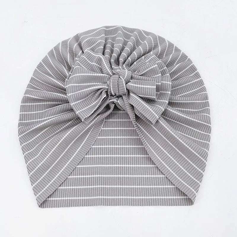 -ベビーターバン リボン帽子 ボーダー柄 11カラー【mh0003669】 - mamahalo shop - ベビー用帽子 -  べビー服 - 子供服 - 男の子 - 女の子