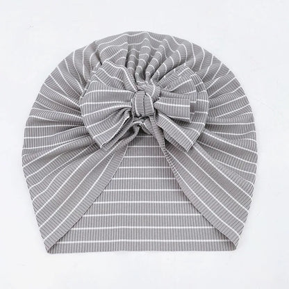 -ベビーターバン リボン帽子 ボーダー柄 11カラー【mh0003669】 - mamahalo shop - ベビー用帽子 -  べビー服 - 子供服 - 男の子 - 女の子