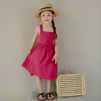 -キッズワンピース ノースリーブAラインワンピース 2カラー【mh0005954】 - mamahalo shop - ノースリーブワンピース -  べビー服 - 子供服 - 男の子 - 女の子