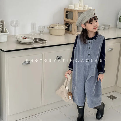 -キッズジャンプスーツ コーデュロイ ノースリーブオーバーオール つなぎ 3カラー - mamahalo shop - ノースリーブジャンプスーツ -  べビー服 - 子供服 - 男の子 - 女の子