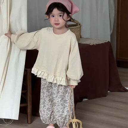 キッズパンツ フラワープリントルーズロングバルーンパンツ - mamahalo shop - ロングパンツ・スウェットパンツ -  べビー服 - 子供服 - 男の子 - 女の子