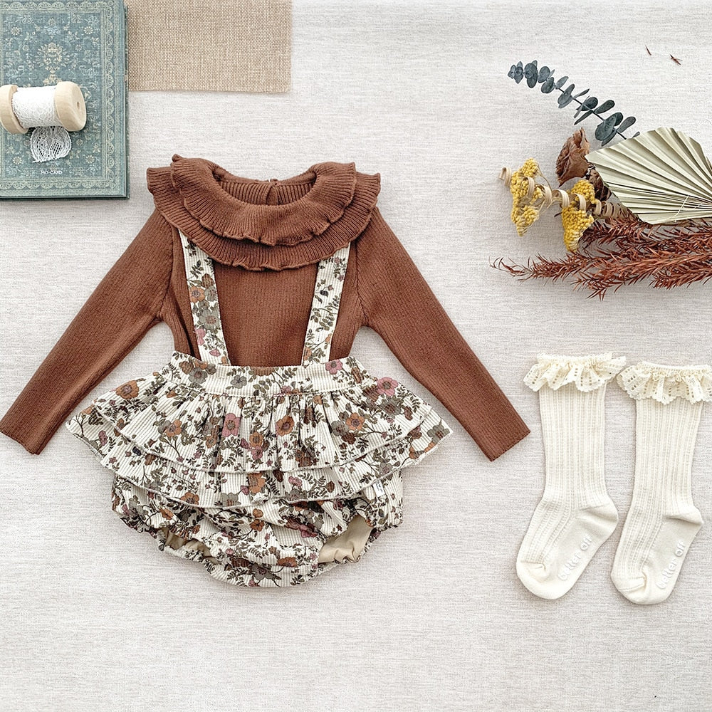 -ベビー キッズ ニット フリルカラー カットソー シャツ トップス セーター 4カラー ガールズ【mh0002321】 - mamahalo shop - ニット・セーター -  べビー服 - 子供服 - 男の子 - 女の子