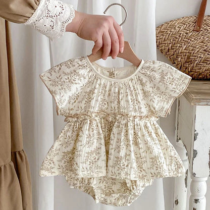 -ベビーロンパース ノースリーブ スカートボディスーツ/スタンドフリルボディスーツ【mh0006130】 - mamahalo shop - 半袖ロンパース -  べビー服 - 子供服 - 男の子 - 女の子