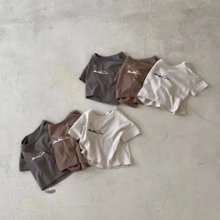 -ベビートップス 半袖プリントTシャツ あひる カルガモ 3カラー【mh0005468】 - mamahalo shop - 半袖Tシャツ -  べビー服 - 子供服 - 男の子 - 女の子