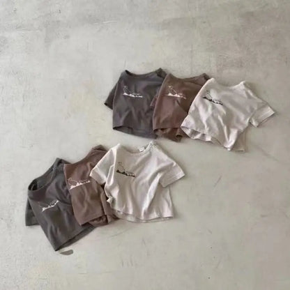 -ベビートップス 半袖プリントTシャツ あひる カルガモ 3カラー【mh0005468】 - mamahalo shop - 半袖Tシャツ -  べビー服 - 子供服 - 男の子 - 女の子