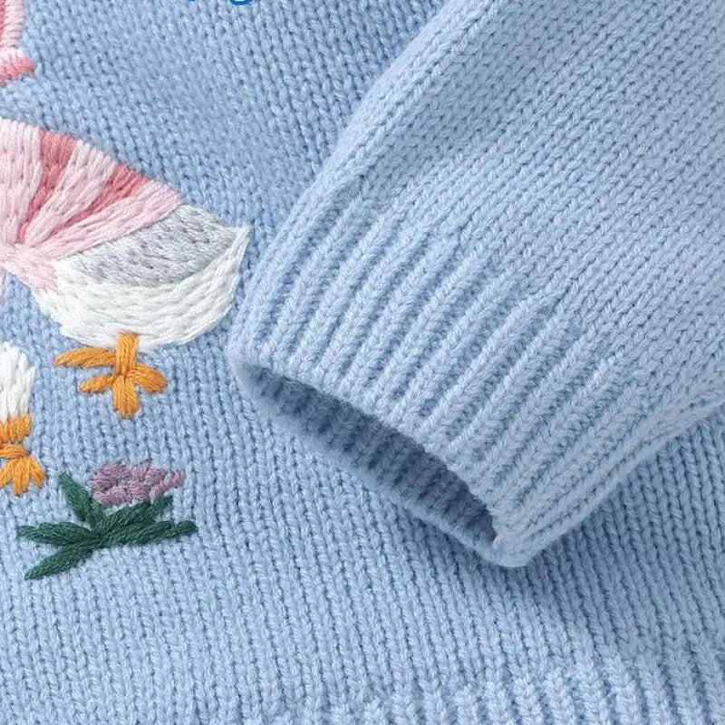 -ベビートップス あひる刺繍ニットセーター 4カラー - mamahalo shop - ニット・セーター -  べビー服 - 子供服 - 男の子 - 女の子
