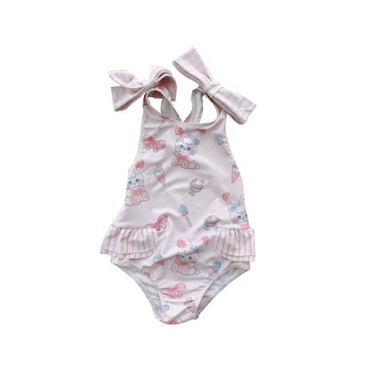 -キッズ 水着 チェック バニー うさぎ 半袖 ノースリーブ ワンピース ビキニ セパレートラッシュガード スイムウェア 6スタイル ガールズ【mh0002220】 - mamahalo shop - ベビー用水着 -  べビー服 - 子供服 - 男の子 - 女の子