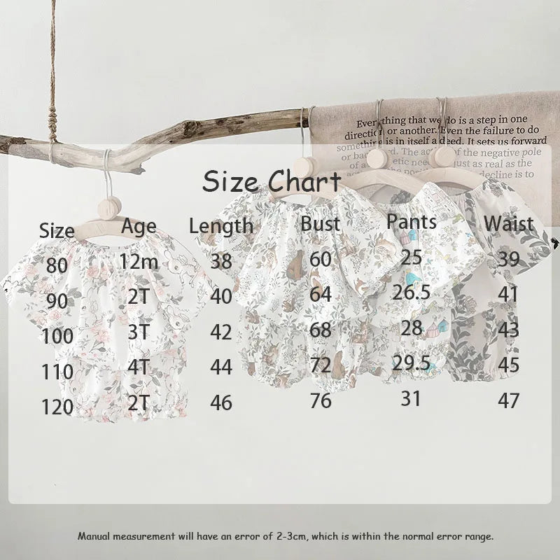 -キッズセットアップ 2点セット ダブルガーゼ 半袖スモックブラウス+バルーンショートパンツ ボタニカルプリント ルームウェア 4カラー【mh0004895】 - mamahalo shop - 半袖セットアップ -  べビー服 - 子供服 - 男の子 - 女の子