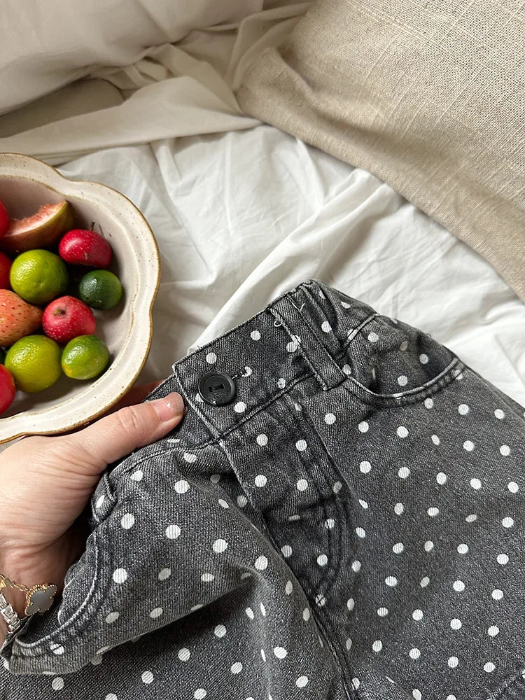 -キッズパンツ ショートパンツ 水玉ドットプリント【mh0005482】 - mamahalo shop - ハーフパンツ・ショートパンツ -  べビー服 - 子供服 - 男の子 - 女の子