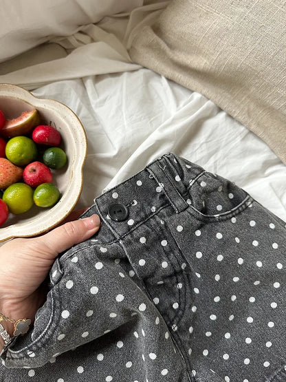 -キッズパンツ ショートパンツ 水玉ドットプリント【mh0005482】 - mamahalo shop - ハーフパンツ・ショートパンツ -  べビー服 - 子供服 - 男の子 - 女の子