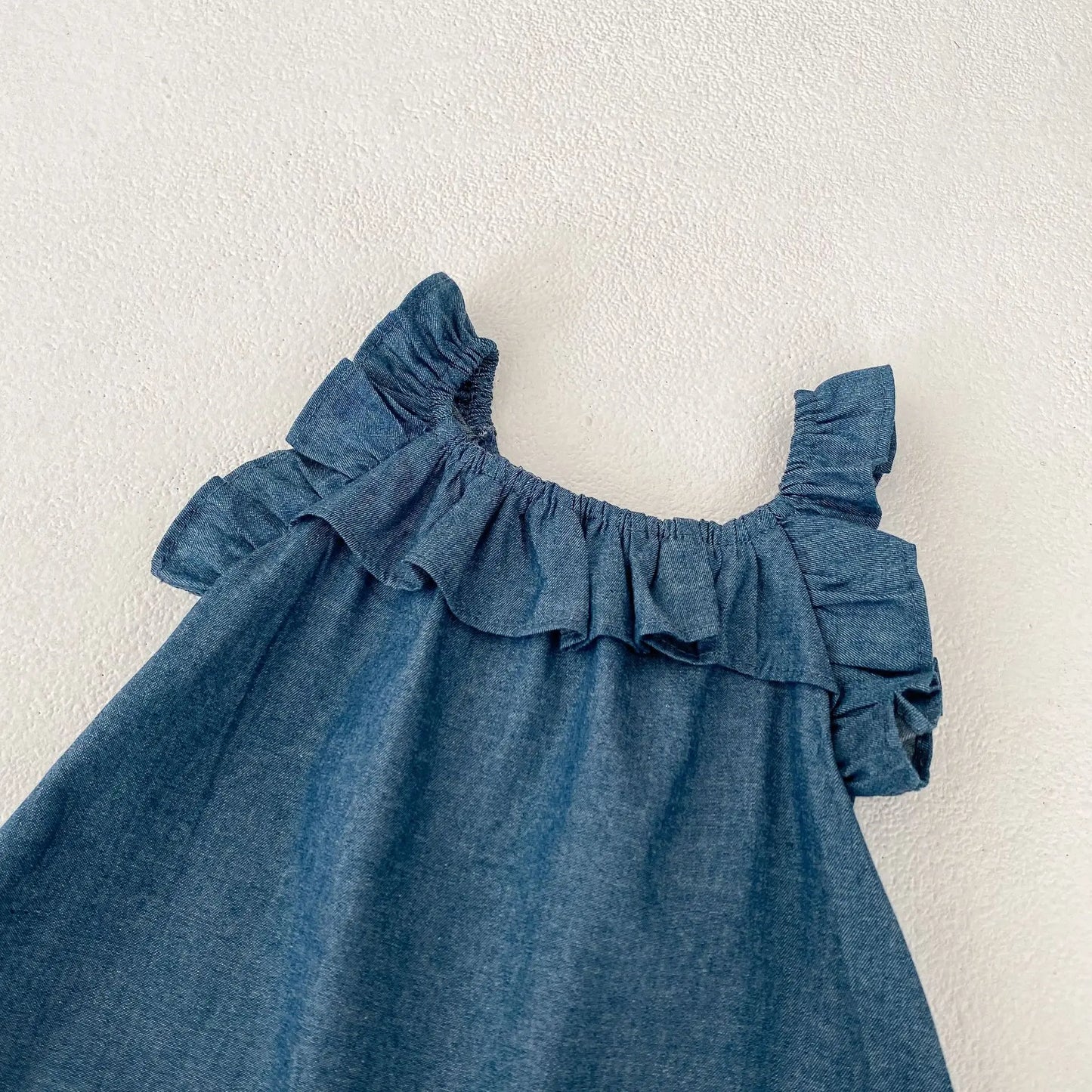 -ベビーサロペット デニムサスペンダーパンツ ノースリーブフリルジャンプスーツ【mh0004867】 - mamahalo shop - サロペットパンツ・サスペンダーパンツ -  べビー服 - 子供服 - 男の子 - 女の子