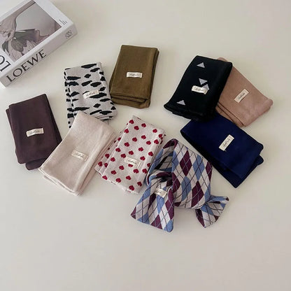 -キッズマフラー ネックウォーマー ニットスカーフ 幾何学 レオパード 無地 - mamahalo shop - ネックウォーマー -  べビー服 - 子供服 - 男の子 - 女の子