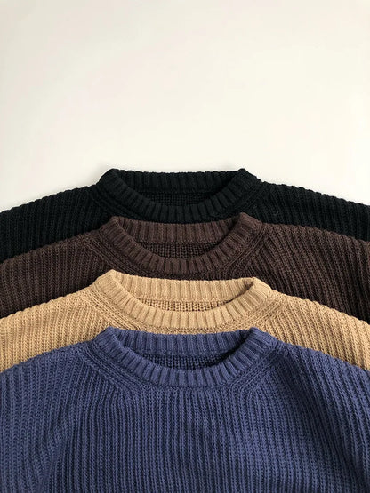 -キッズトップス シンプルベーシックニット長袖セーター 4カラー【mh0006976】 - mamahalo shop - ニット・セーター -  べビー服 - 子供服 - 男の子 - 女の子