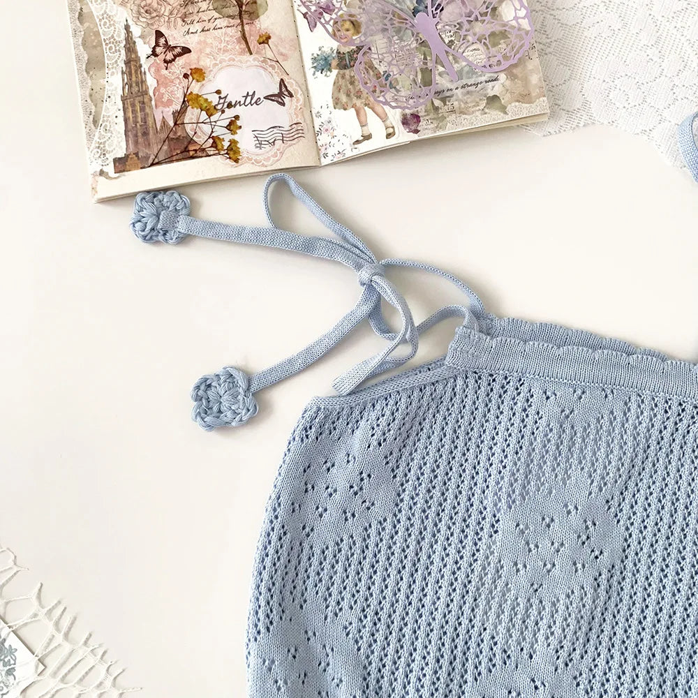 -ベビーキッズトップス レースニット キャミソールトップス 2カラー - mamahalo shop - タンクトップ・キャミソール・ノースリーブトップス -  べビー服 - 子供服 - 男の子 - 女の子