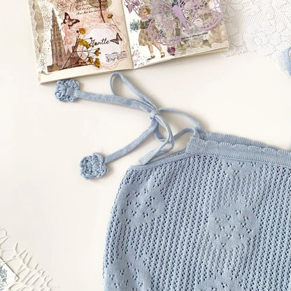 -ベビーキッズトップス レースニット キャミソールトップス 2カラー - mamahalo shop - タンクトップ・キャミソール・ノースリーブトップス -  べビー服 - 子供服 - 男の子 - 女の子