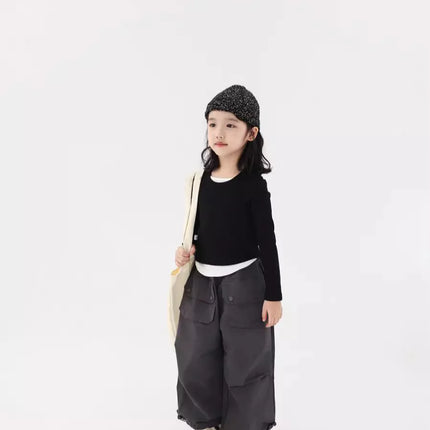 キッズトップス インナーシャツドッキング長袖Tシャツ 3カラー - mamahalo shop - 長袖Tシャツ -  べビー服 - 子供服 - 男の子 - 女の子