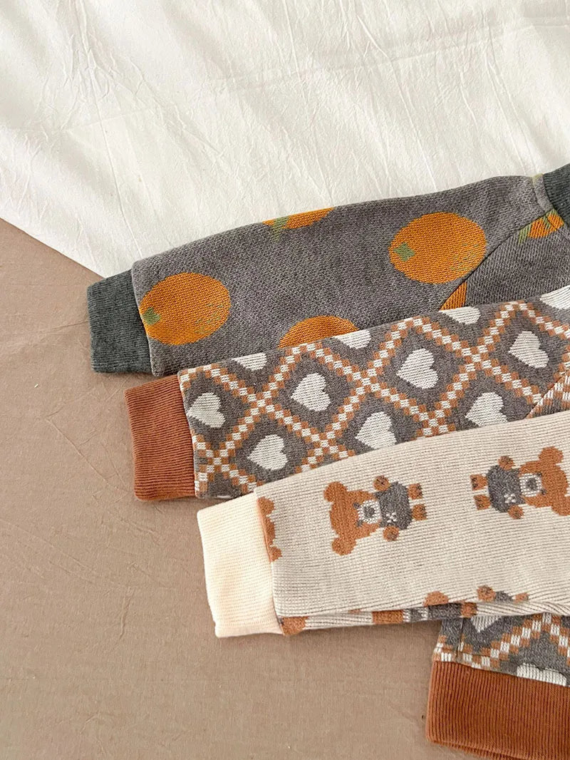 -ベビーカーディガン ニットジャケット ハート レトロフラワー 幾何学 15柄【mh0004142】 - mamahalo shop - カーディガン・パーカー -  べビー服 - 子供服 - 男の子 - 女の子