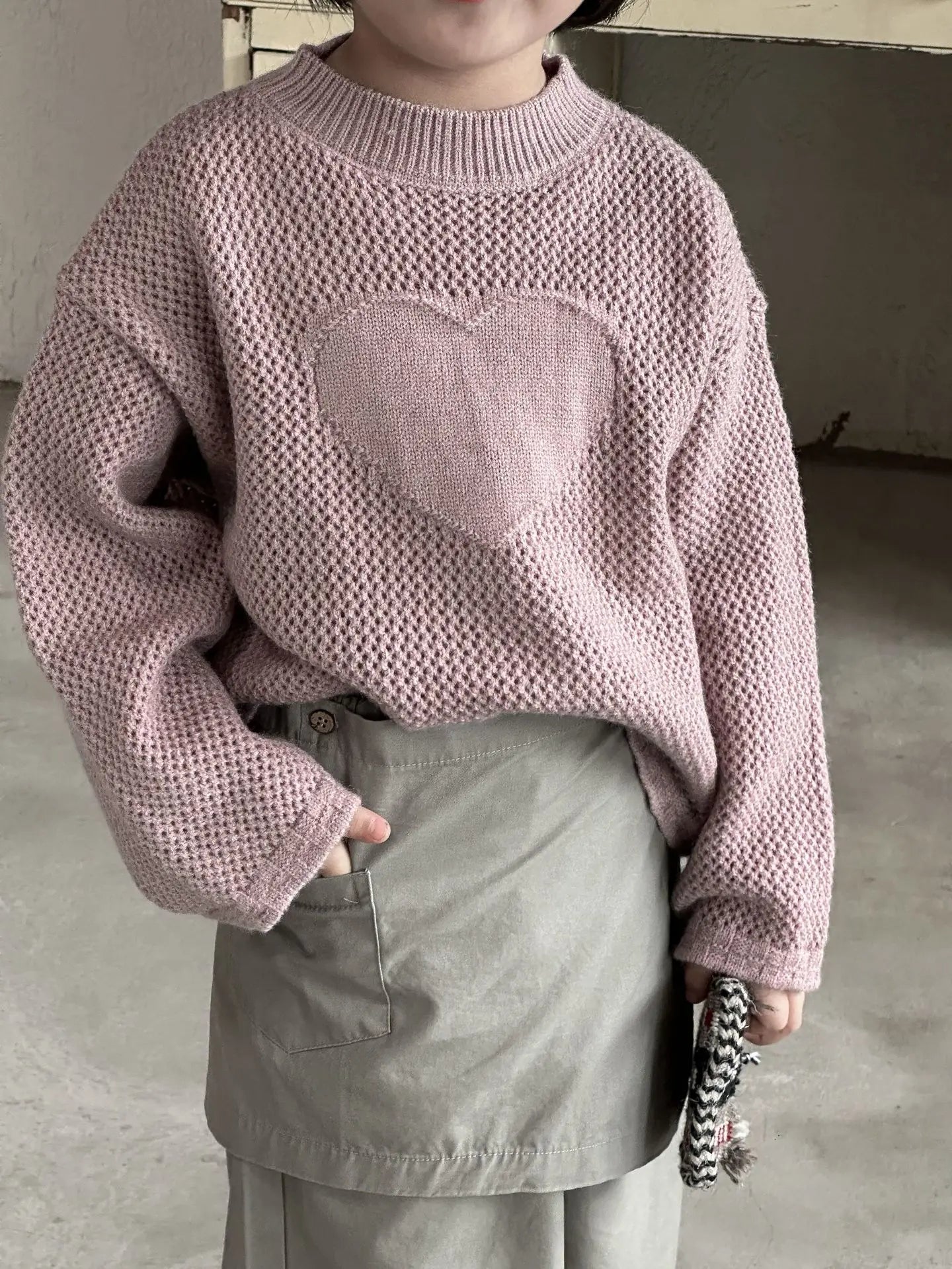 -キッズトップス ハートニットセーター 2カラー【mh0007268】 - mamahalo shop - ニット・セーター -  べビー服 - 子供服 - 男の子 - 女の子