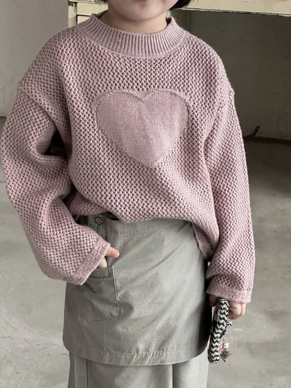 -キッズトップス ハートニットセーター 2カラー【mh0007268】 - mamahalo shop - ニット・セーター -  べビー服 - 子供服 - 男の子 - 女の子