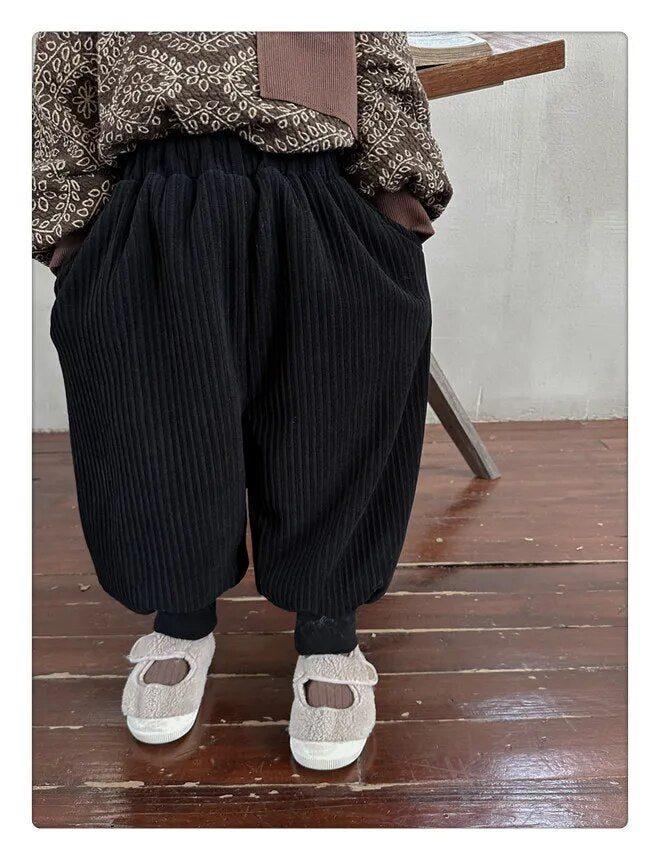 -キッズパンツ コーデュロイジョガーパンツ カーキ ブラック コーヒー 3カラー ボーイズ 男の子 子供服 - mamahalo shop - ロングパンツ・スウェットパンツ -  べビー服 - 子供服 - 男の子 - 女の子