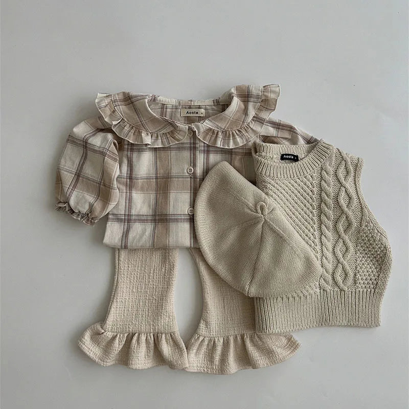 -ベビーパンツ フリルフレアパンツ ブーツカット ロングパンツ 3カラー【mh0004807】 - mamahalo shop - ロングパンツ・スウェットパンツ -  べビー服 - 子供服 - 男の子 - 女の子