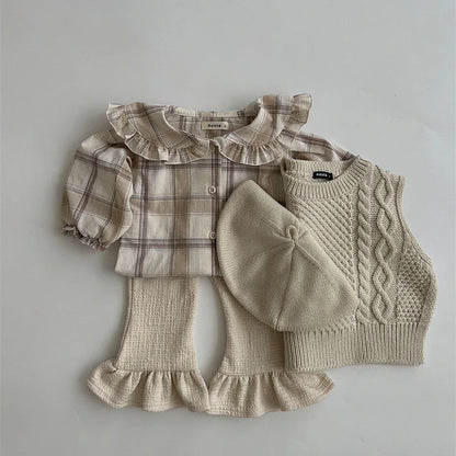 -ベビーパンツ フリルフレアパンツ ブーツカット ロングパンツ 3カラー【mh0004807】 - mamahalo shop - ロングパンツ・スウェットパンツ -  べビー服 - 子供服 - 男の子 - 女の子