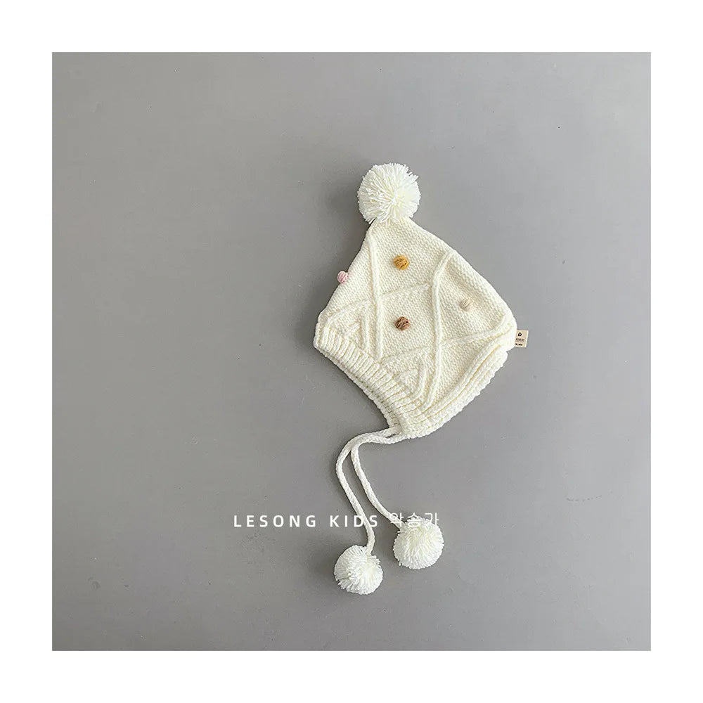 -ベビー帽子 ポンポン付きニットキャップボンネット 5カラー【mh0006952】 - mamahalo shop - ベビー用帽子 -  べビー服 - 子供服 - 男の子 - 女の子