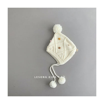 -ベビー帽子 ポンポン付きニットキャップボンネット 5カラー【mh0006952】 - mamahalo shop - ベビー用帽子 -  べビー服 - 子供服 - 男の子 - 女の子