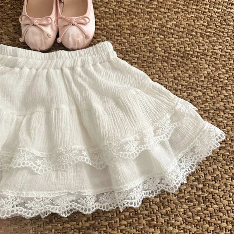 -キッズスカート レースフリル ティアードスカート ケーキスカート - mamahalo shop - スカート -  べビー服 - 子供服 - 男の子 - 女の子