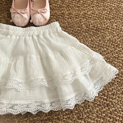 -キッズスカート レースフリル ティアードスカート ケーキスカート - mamahalo shop - スカート -  べビー服 - 子供服 - 男の子 - 女の子