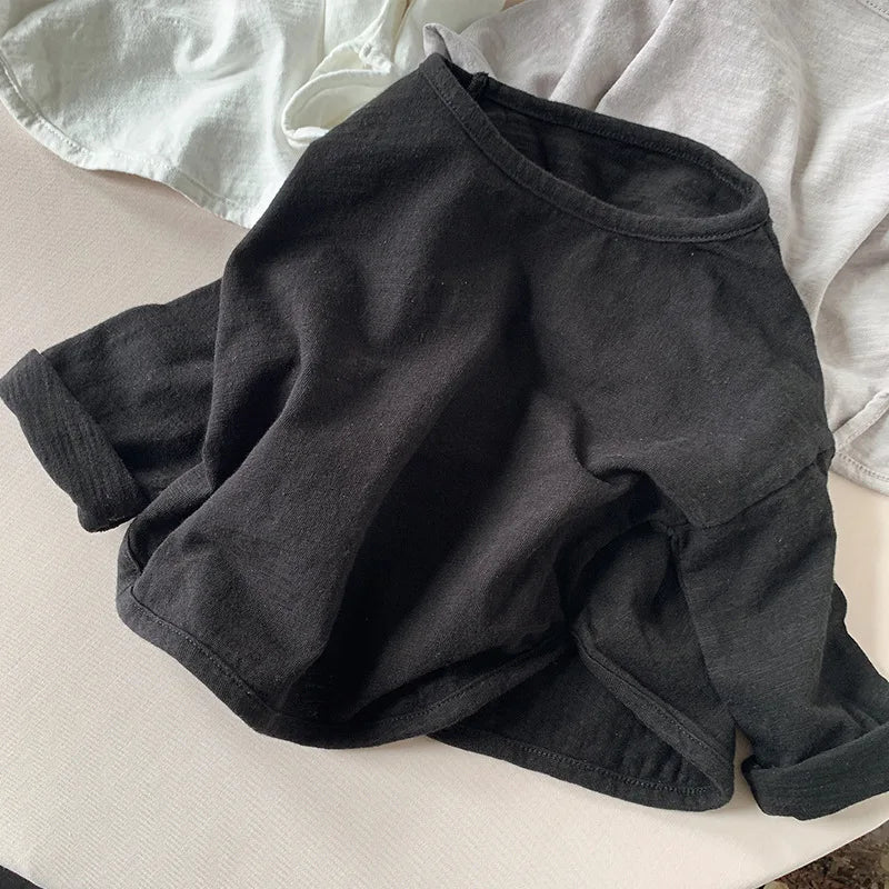 -キッズトップス 長袖ルーズ Tシャツ - mamahalo shop - 長袖Tシャツ -  べビー服 - 子供服 - 男の子 - 女の子