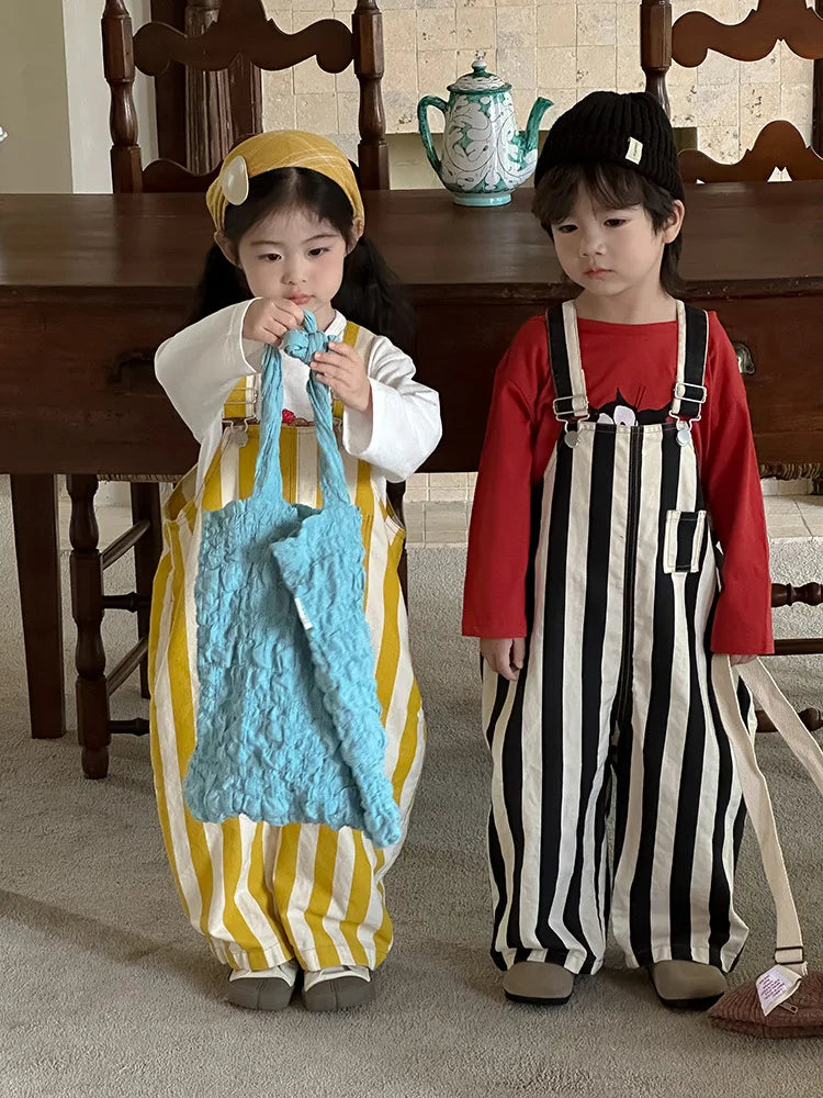 -キッズオーバーオール ストライプルーズサスペンダーパンツ 2カラー【mh0006899】 - mamahalo shop - オーバーオール -  べビー服 - 子供服 - 男の子 - 女の子