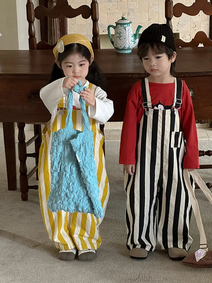 -キッズオーバーオール ストライプルーズサスペンダーパンツ 2カラー【mh0006899】 - mamahalo shop - オーバーオール -  べビー服 - 子供服 - 男の子 - 女の子
