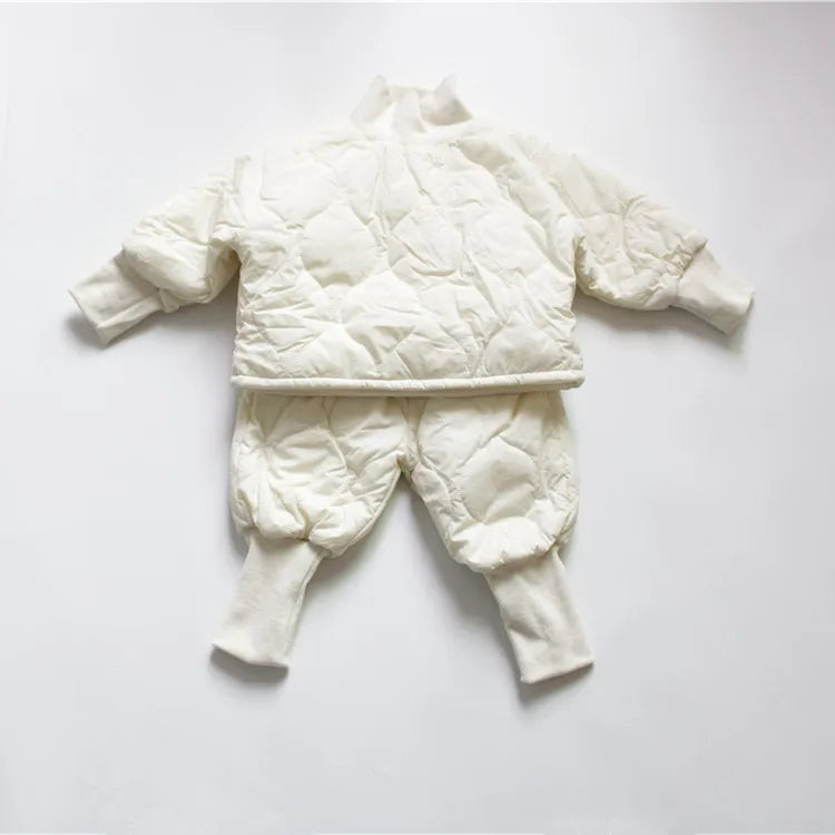 -キッズセットアップ 2点セット キルティングハイネックトレーナー ロングパンツ 防寒セット 3カラー - mamahalo shop - 長袖セットアップ -  べビー服 - 子供服 - 男の子 - 女の子