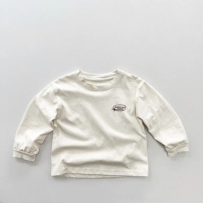 -キッズトップス 長袖Tシャツ 薄手 レターロゴプリント スケボーファッション 2カラー - mamahalo shop - 長袖Tシャツ -  べビー服 - 子供服 - 男の子 - 女の子