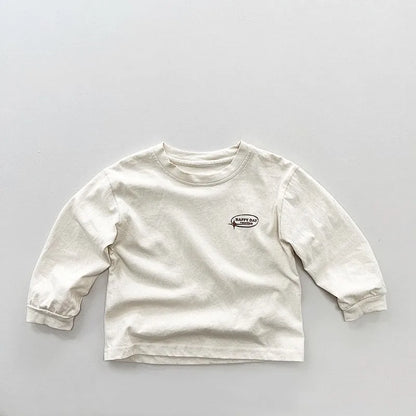 -キッズトップス 長袖Tシャツ 薄手 レターロゴプリント スケボーファッション 2カラー - mamahalo shop - 長袖Tシャツ -  べビー服 - 子供服 - 男の子 - 女の子