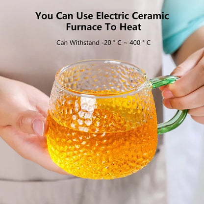 -ハンマーパターン コーヒーカップ エアバブル ウォーターグラス 400ml 温度耐性付き ハンドル付き ティーカップ【mh0005798】 - mamahalo shop - コップ・グラス・マグ -  べビー服 - 子供服 - 男の子 - 女の子